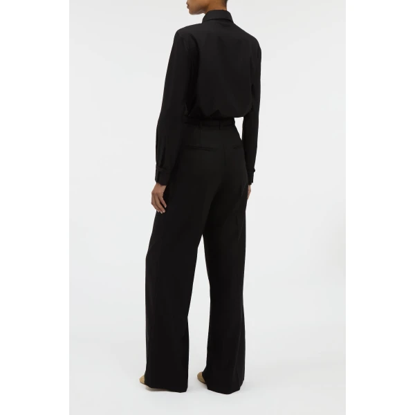 Gabriela Hearst Cruz Shirt in Black & Camel Cashmere, view 5