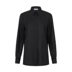 Gabriela Hearst Cruz Shirt in Black & Camel Cashmere