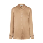 Gabriela Hearst Cruz Shirt in Camel Silk Satin