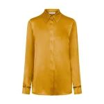 Gabriela Hearst Cruz Shirt in Golden Birch Silk Satin
