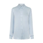 Gabriela Hearst Cruz Shirt in Light Blue Silk Satin