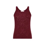 Gabriela Hearst Cyrinne Lace Knit Tank Top in Bordeaux Merino Wool