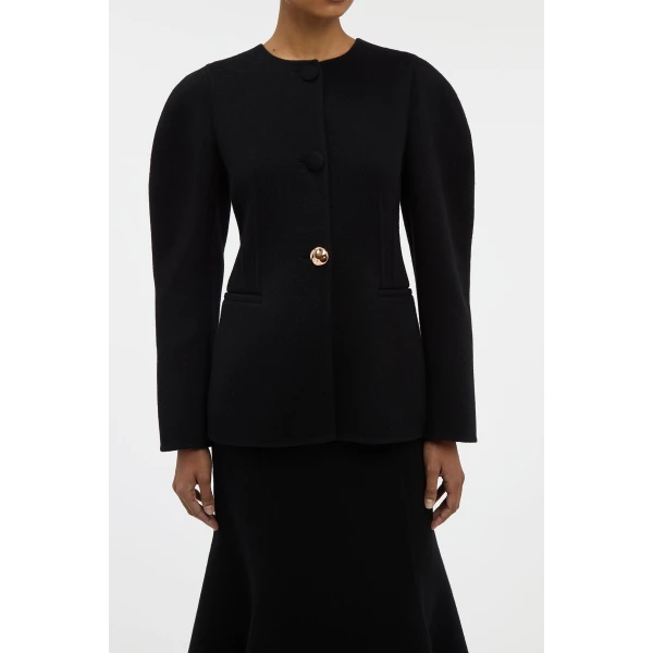Gabriela Hearst Daelan Jacket in Black Double-face Recycled Cashmere, view 5
