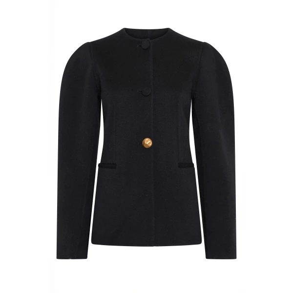 Gabriela Hearst Daelan Jacket in Black Double-face Recycled Cashmere, view 6