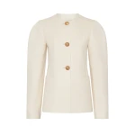 Gabriela Hearst Daelan Jacket in Ivory Virgin Wool Silk Slub