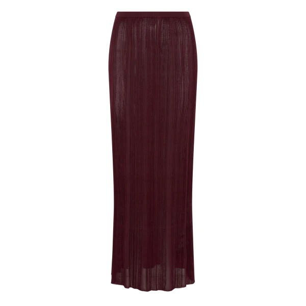 Gabriela Hearst Daniella Knit Maxi Skirt in Bordeaux Silk