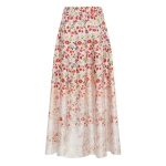 Gabriela Hearst Dugald Pleated Midi Skirt in Uruguayan Flowers Printed Silk