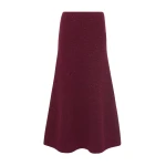 Gabriela Hearst Eden Knit Midi Skirt in Bordeaux Speckled Aran Cashmere
