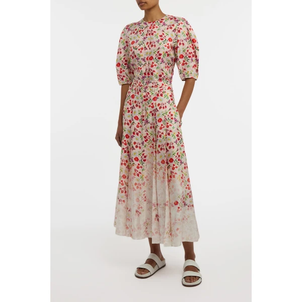 Gabriela Hearst Edify Top in Uruguayan Flowers Printed Silk, view 3
