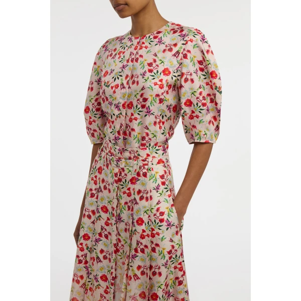 Gabriela Hearst Edify Top in Uruguayan Flowers Printed Silk, view 5