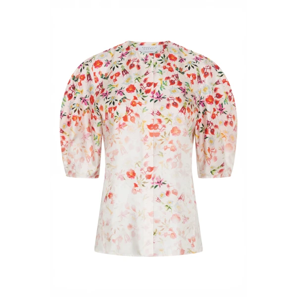 Gabriela Hearst Edify Top in Uruguayan Flowers Printed Silk
