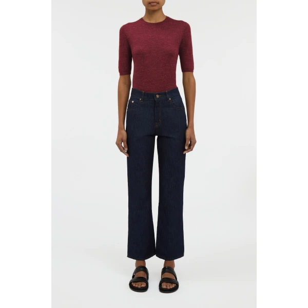 Gabriela Hearst Elara Cropped Jean in Recycled Cotton Denim, view 2