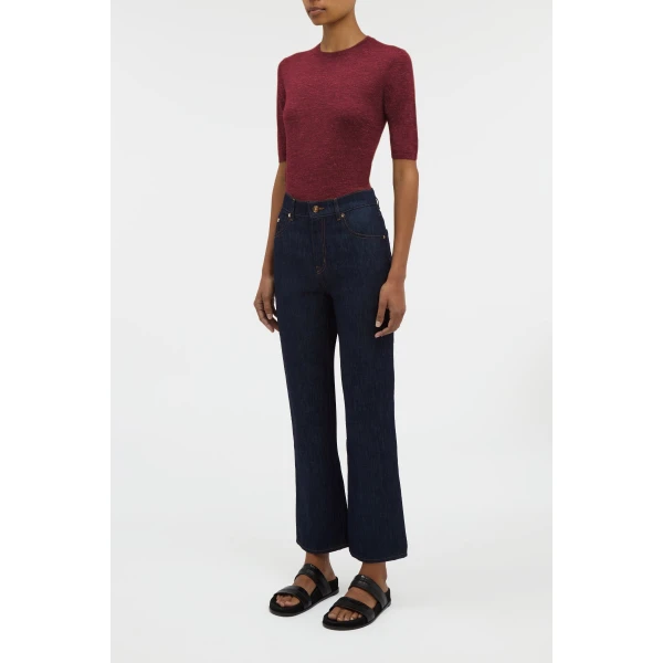 Gabriela Hearst Elara Cropped Jean in Recycled Cotton Denim, view 3