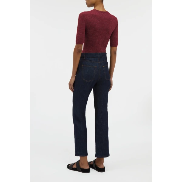 Gabriela Hearst Elara Cropped Jean in Recycled Cotton Denim, view 4