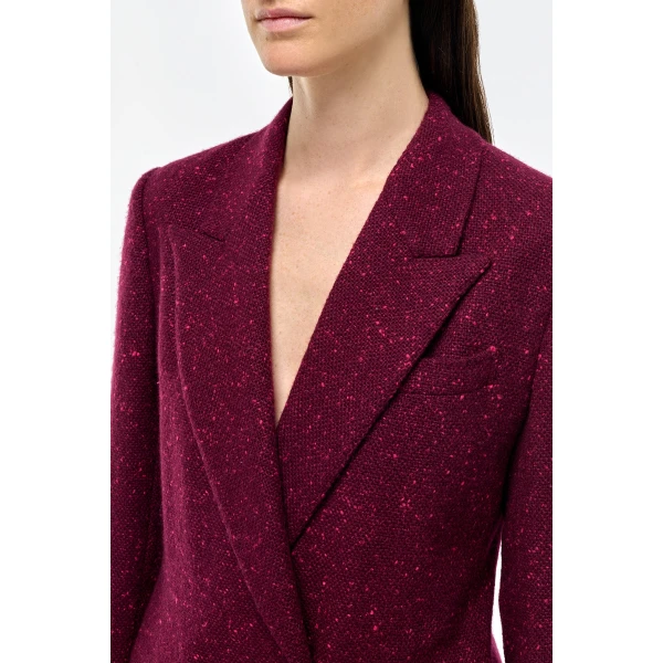 Gabriela Hearst Elliot Blazer in Bordeaux Speckled Cashmere, view 5