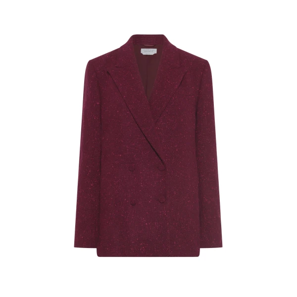 Gabriela Hearst Elliot Blazer in Bordeaux Speckled Cashmere, view 6