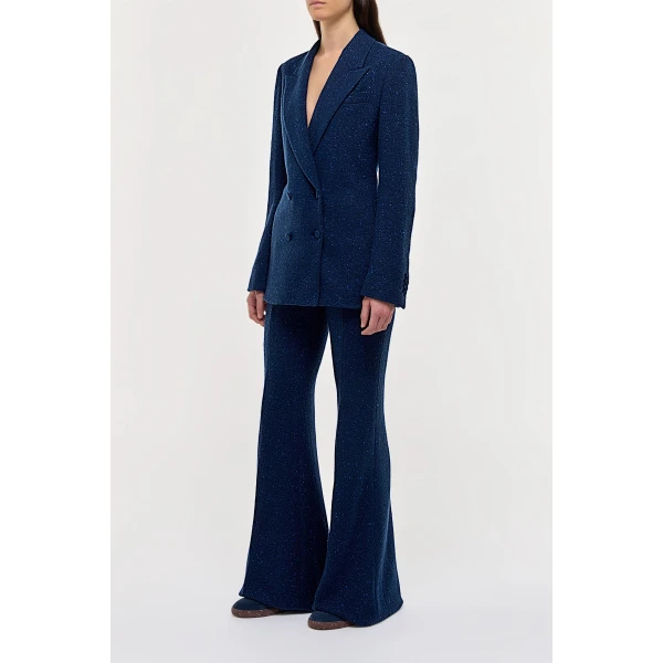 Gabriela Hearst Elliot Blazer in Electric Navy Speckled Cashmere, view 3