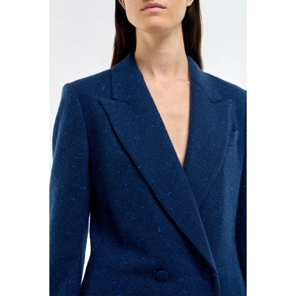 Gabriela Hearst Elliot Blazer in Electric Navy Speckled Cashmere, view 5
