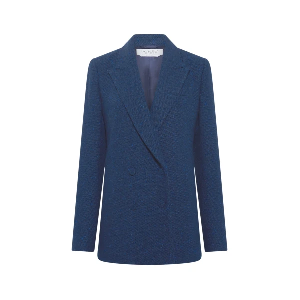 Gabriela Hearst Elliot Blazer in Electric Navy Speckled Cashmere