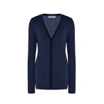 Gabriela Hearst Emma Pointelle Knit Cardigan in Electric Navy Cashmere Silk