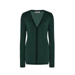 Gabriela Hearst Emma Pointelle Knit Cardigan in English Green Cashmere Silk