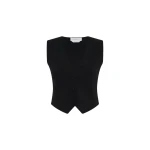 Gabriela Hearst Enso Knit Vest in Black Merino Wool Cashmere