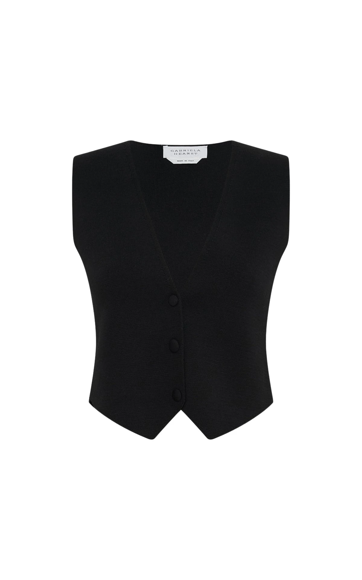 Gabriela-Hearst-Enso-Knit-Vest-in-Black-Merino-Wool-Cashmere68633_nobg Gabriela Hearst Enso Knit Vest in Black Merino Wool Cashmere
