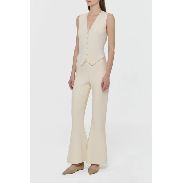 Gabriela Hearst Enso Knit Vest in Off White Merino Wool Cashmere, view 3