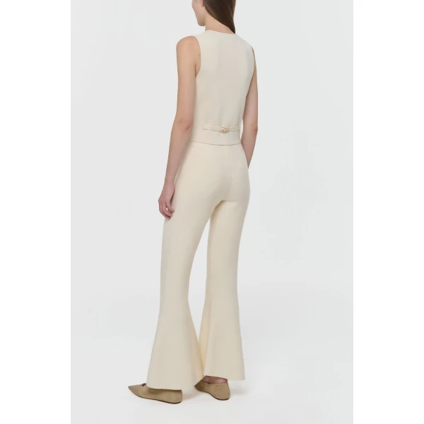 Gabriela Hearst Enso Knit Vest in Off White Merino Wool Cashmere, view 4
