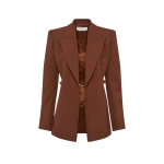 Gabriela Hearst Epona Chain Blazer in Cognac Recycled Virgin Wool