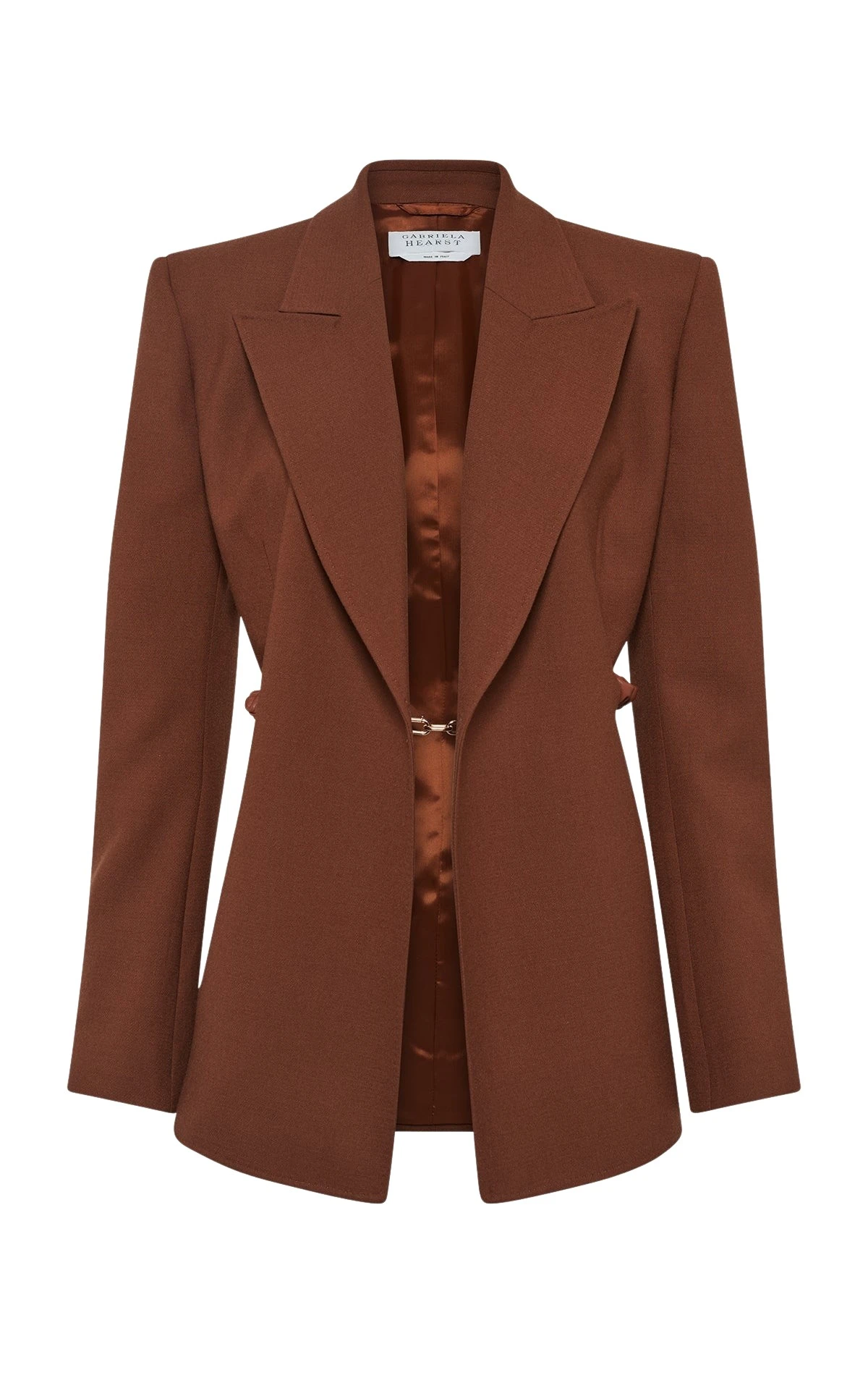 Gabriela Hearst Epona Chain Blazer in Cognac Recycled Virgin Wool