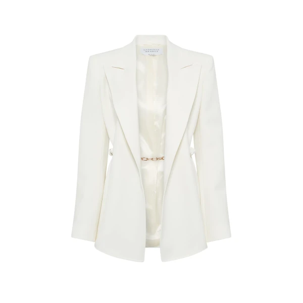 Gabriela Hearst Epona Chain Blazer in Ivory Recycled Virgin Wool
