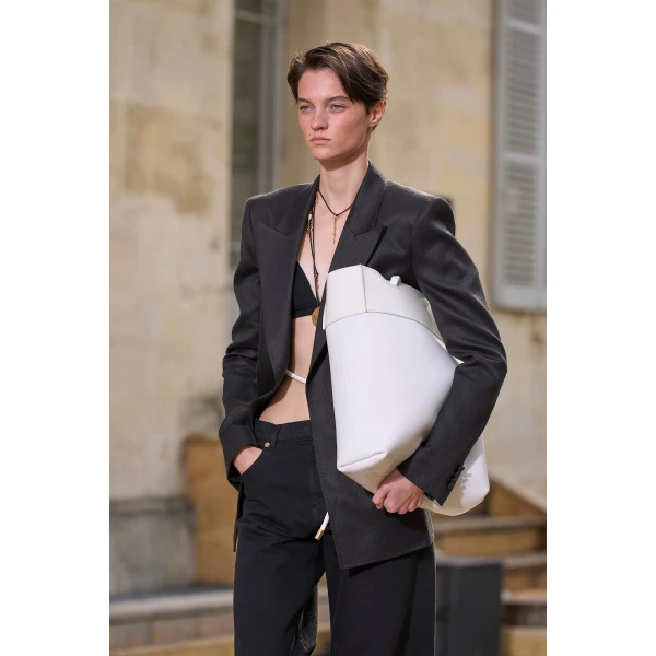 Gabriela Hearst Epona Rope Blazer in Black Textured Linen Slub, view 3