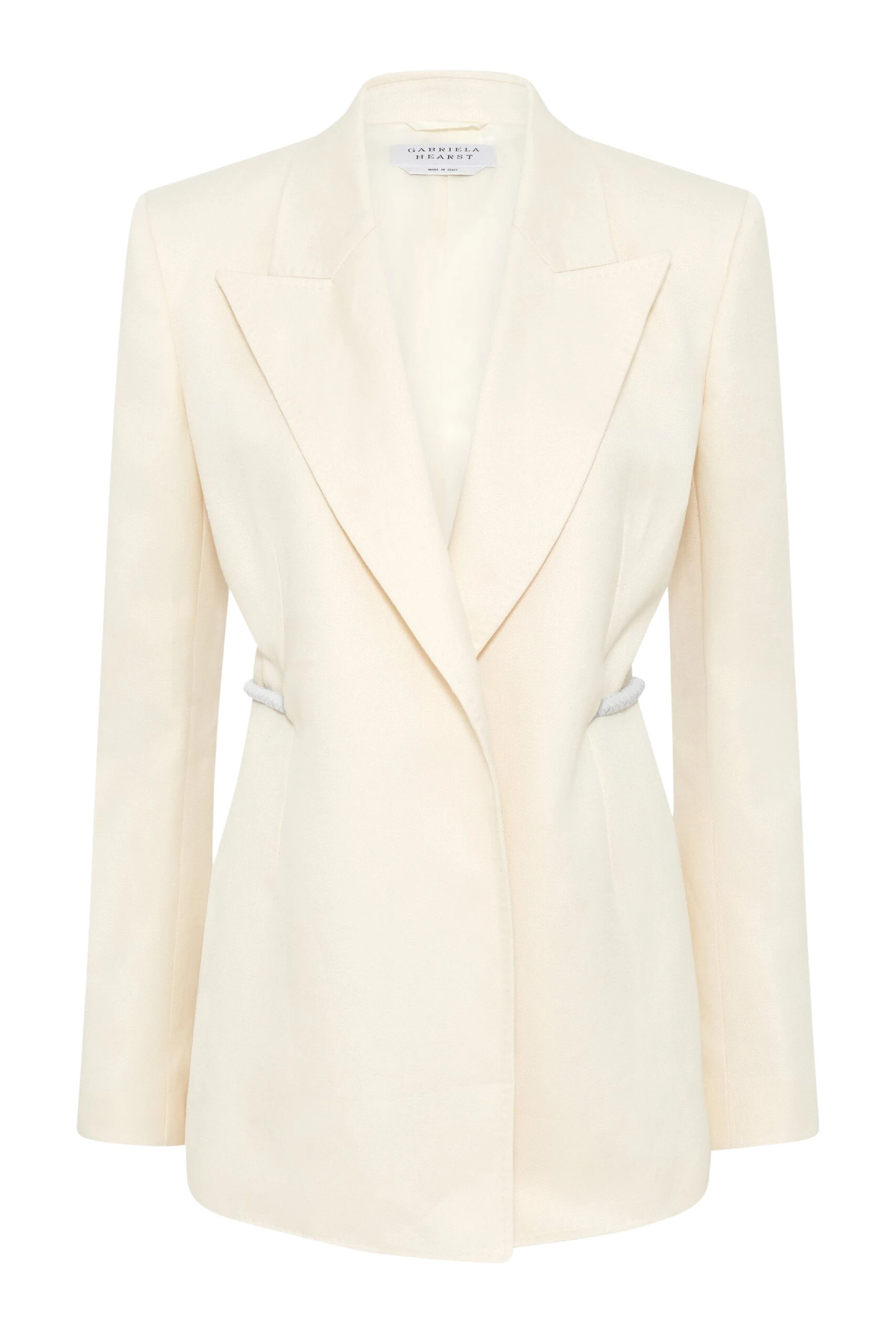 Gabriela Hearst Epona Rope Blazer in Ivory Textured Linen Slub