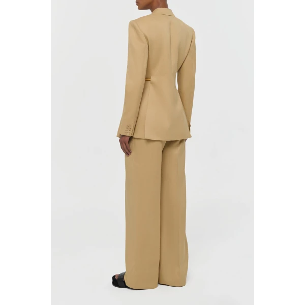 Gabriela Hearst Epona Rope Blazer in Wheat Textured Linen Slub, view 4