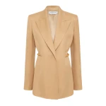 Gabriela Hearst Epona Rope Blazer in Wheat Textured Linen Slub