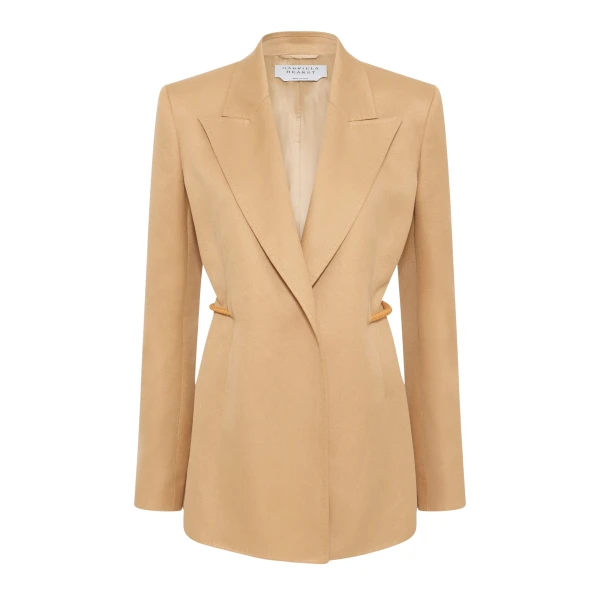 Gabriela Hearst Epona Rope Blazer in Wheat Textured Linen Slub