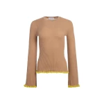 Gabriela Hearst Erya Knit Crewneck Sweater in Camel Cashmere Silk