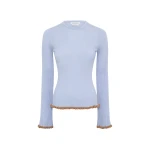 Gabriela Hearst Erya Knit Crewneck Sweater in Halogen Blue Cashmere Silk