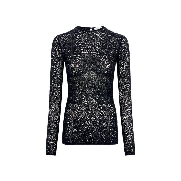 Gabriela Hearst Evander Knit Crewneck in Black Merino Wool Cashmere