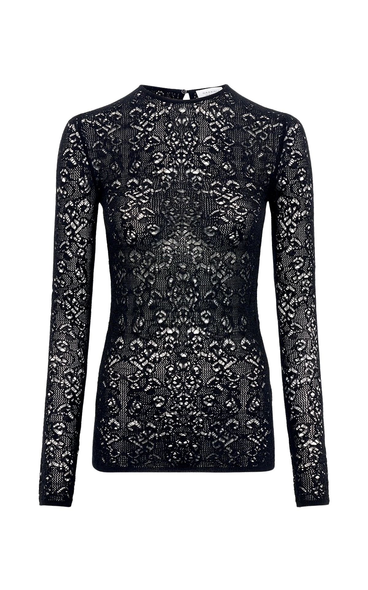 Gabriela Hearst Evander Knit Crewneck in Black Merino Wool Cashmere