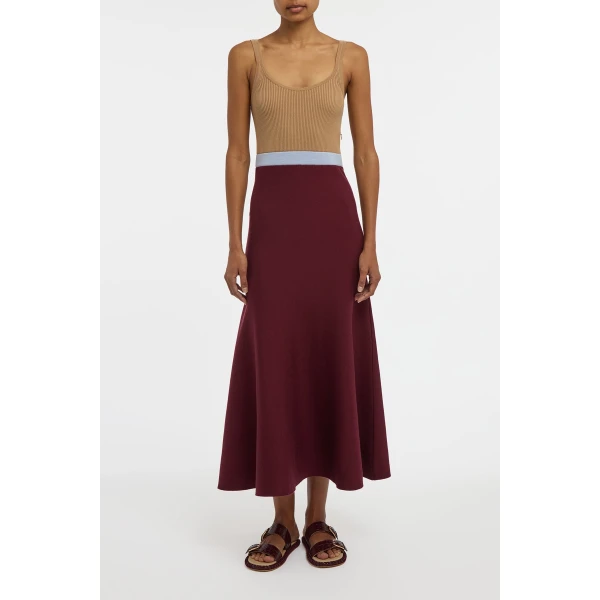 Gabriela Hearst Flaminius Knit Dress in Bordeaux Multi Merino Wool, view 3