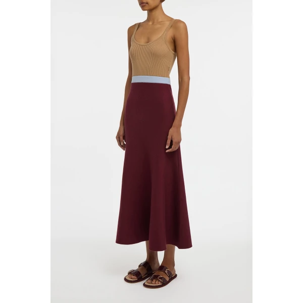 Gabriela Hearst Flaminius Knit Dress in Bordeaux Multi Merino Wool, view 4