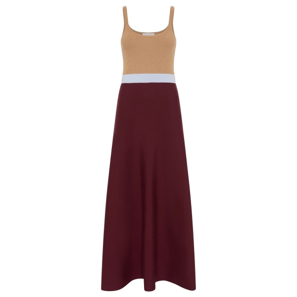 Gabriela Hearst Flaminius Knit Dress in Bordeaux Multi Merino Wool