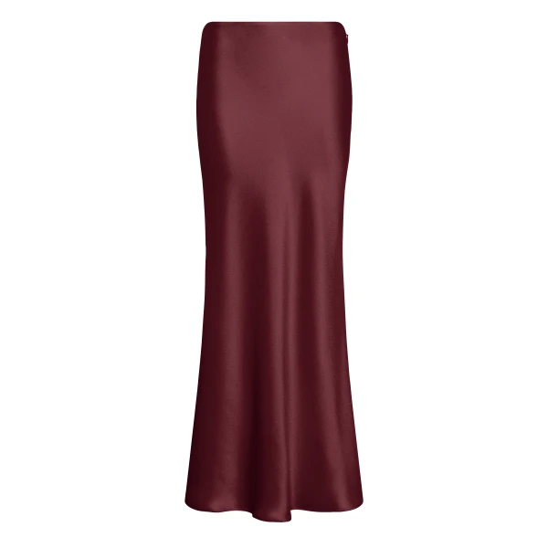 Gabriela Hearst Frei Maxi Skirt in Bordeaux Silk Satin, view 6