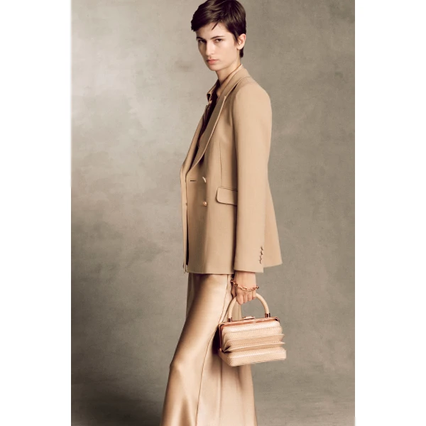 Gabriela Hearst Frei Maxi Skirt in Camel Silk Satin, view 2