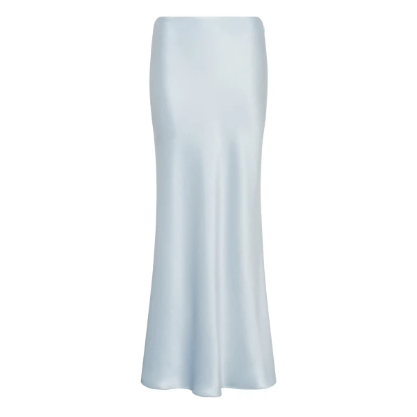Gabriela Hearst Frei Maxi Skirt in Light Blue Silk Satin