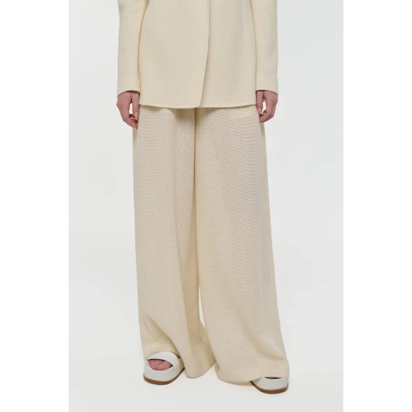 Gabriela Hearst Gelos Wide-leg Pant in Ivory Alpaca Wool, view 5