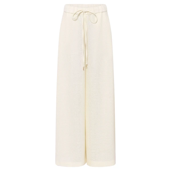 Gabriela Hearst Gelos Wide-leg Pant in Ivory Alpaca Wool, view 6
