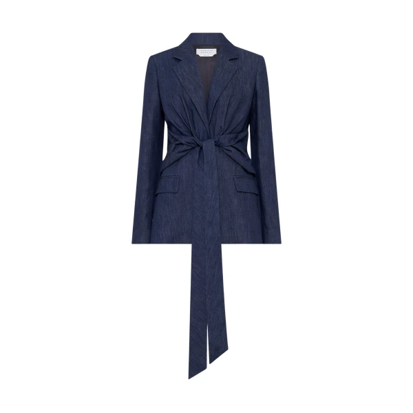 Gabriela Hearst Grant Knotted Blazer in Recycled Cotton Denim